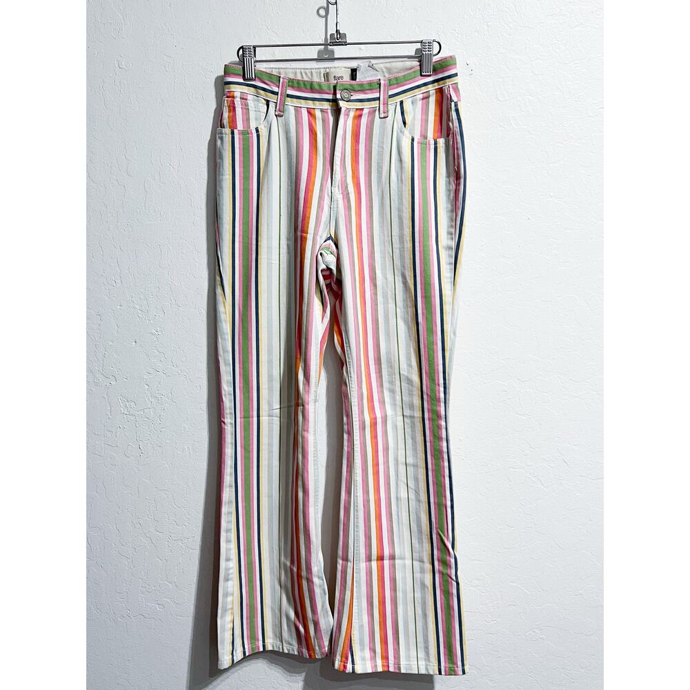 Vintage Y2K Gap Girls Pants Size 14 XS Rainbow Pastel Stripe Bootcut Retro Flare
